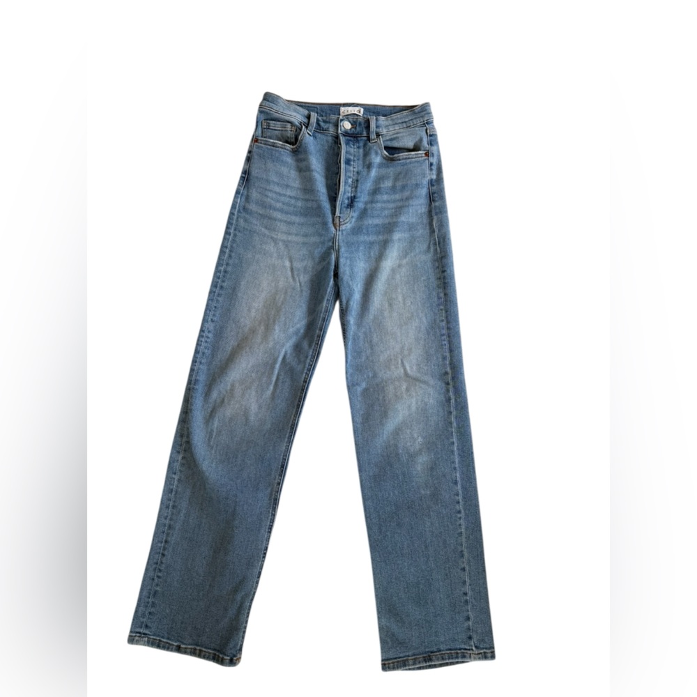 Cello High Rise Straight Leg Jeans Womens 9 Light Wash Button Fly Y2K
